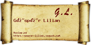 Gáspár Lilian névjegykártya