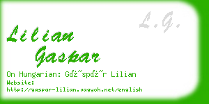 lilian gaspar business card